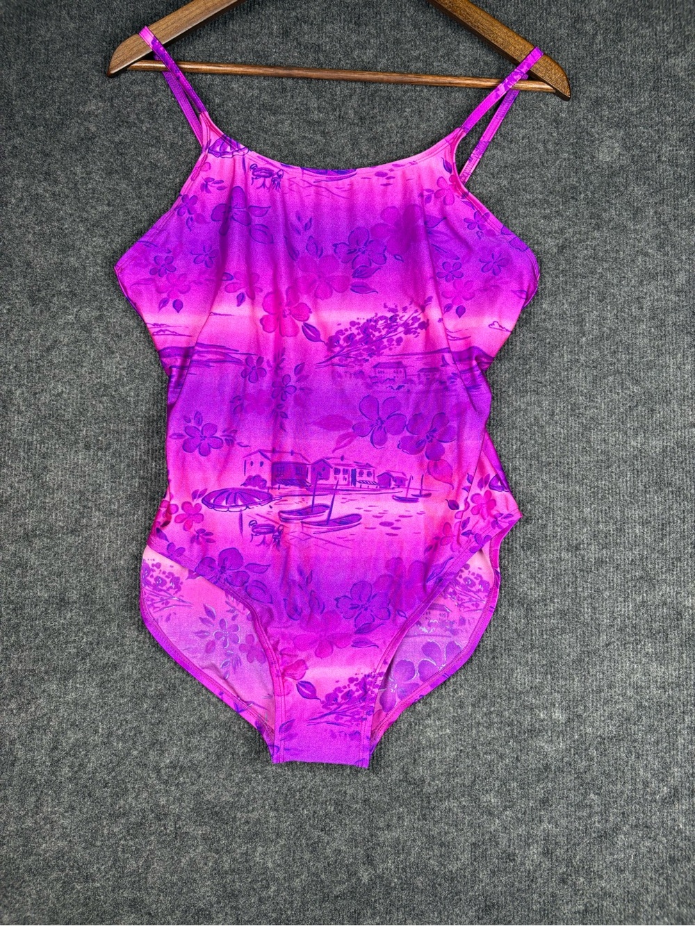 Islander Pink Purple Floral One-Piece Swimsuit